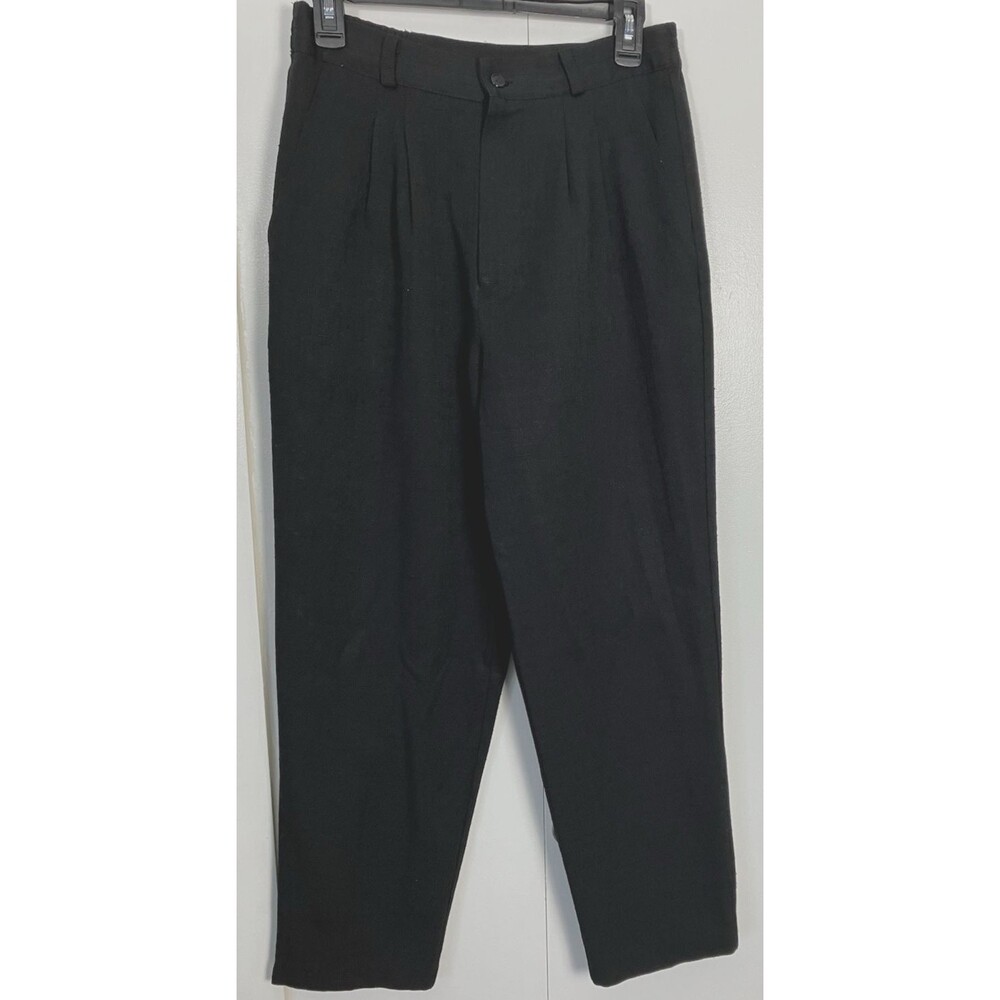 Briggs Petite Womens Pleated Black Dress Pants Size 10 - Picture 1 of 7